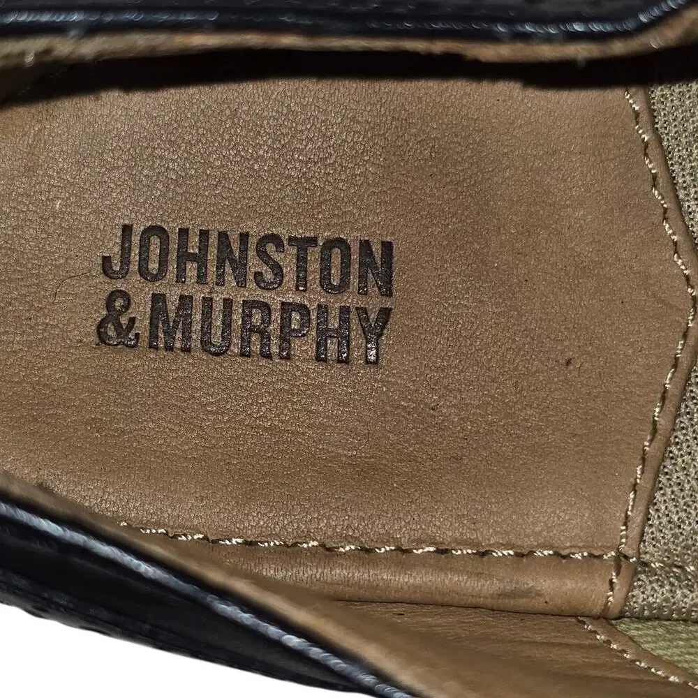Johnston & Murphy Boys 3M Black Leather Cap Toe Oxford Dress Shoes J22